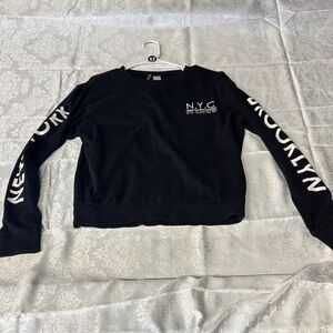 Divided Black New York Graphic Crew Neck Sweater